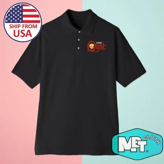 Jonny Quest Men's Black Polo Shirt