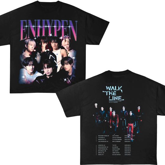 Walk The Line IN U.S & EUROPE Tour Shirt, ENHYPEN World Tour ,Enhypen shirt Enhypen tee 2025 shirt