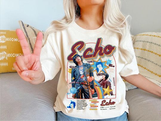 Discover Run Jin Ep Tour Retro Y2K 2025 Tour Shirt, Jin Echo 2025 Shirt, Run Seokjin Ep Tour 2025, Jin Echo Album Shir, Jin Echo Retro Vintage Shirt