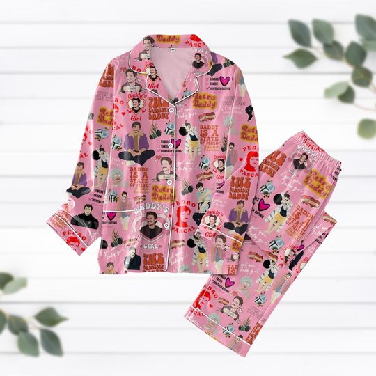 Pedro Pascal Pajamas Set, Pedro Pascal Pajamas Christmas, Pablo Escobar Holiday Pajamas, Women Kid Pajamas, Matching Pajamas Family