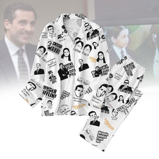 The Office Series Pajamas Set, Fact False Pajamas Women, Dunder Mifflin Holiday Pajamas, Michael Scott Pajamas For Fan, Pajamas Family
