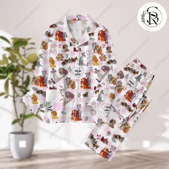 Lady And The Tramp Pajamas Set, Disney Lady Tramp Pajamas Pants, Lady Love