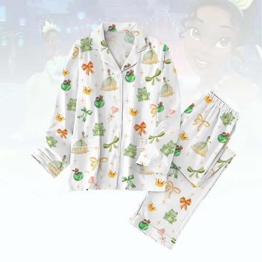 Tiana Princess And The Frog Pajamas, Coquette Bows Disney Women Pajamas, Princes