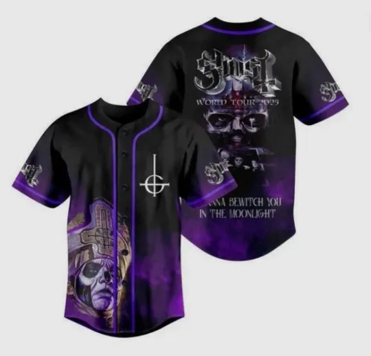 Ghost Band Tour 2025 Baseball Jersey, Skeletour Tour Rock Band Jersey