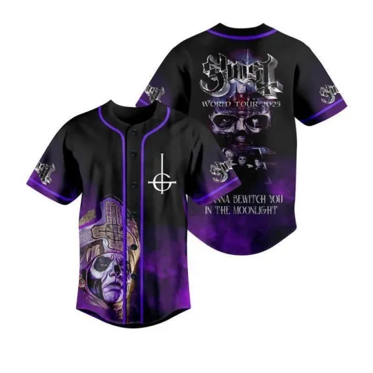 Ghost Band Tour 2025 Baseball Jersey  Skeletour Tour Rock Band Jersey  Fan Shirt