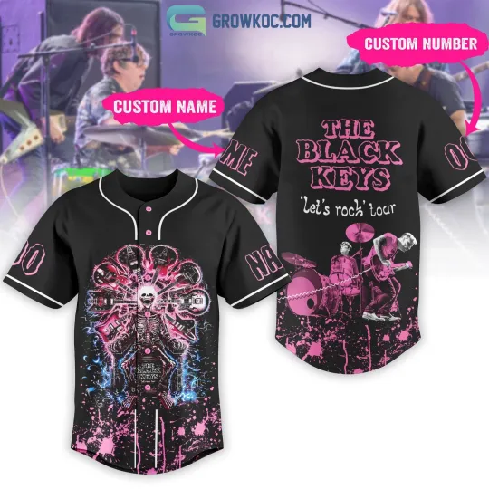The Black Keys Let8217s Rock Tour Personalized Baseball Jersey With Sewn Trim