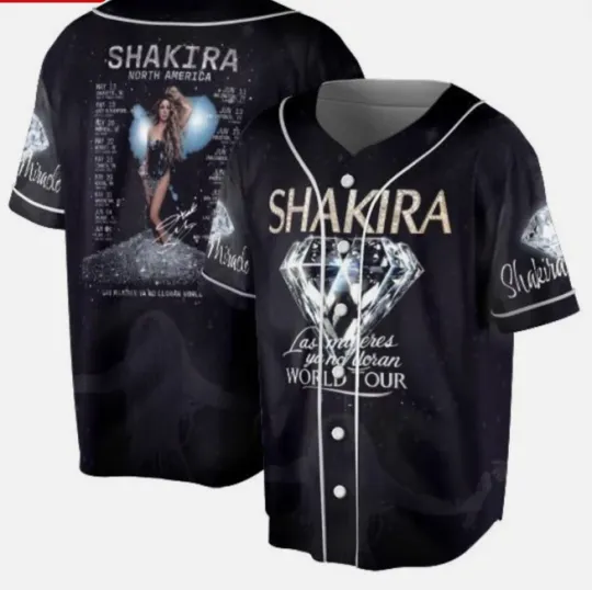 Shakira North American 2025 Tour Concert Baseball Jersey AOP 3D K607