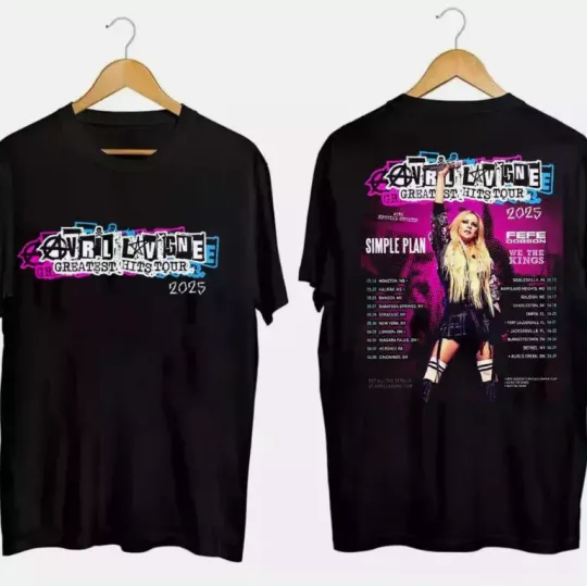 Avril Lavigne Greatest Hits Tour 2025 North America Tour T-Shirt