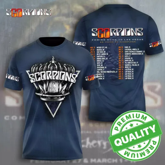 Scorpions Band 2025 World Tour Coming Home 3D Shirt
