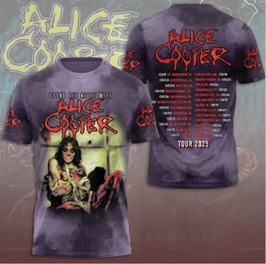 Alice Cooper 2025 Tour 3D T-Shirt
