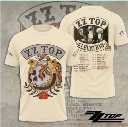 Zz Top Band Tour 2025 Elevation All Over 3D Shirt