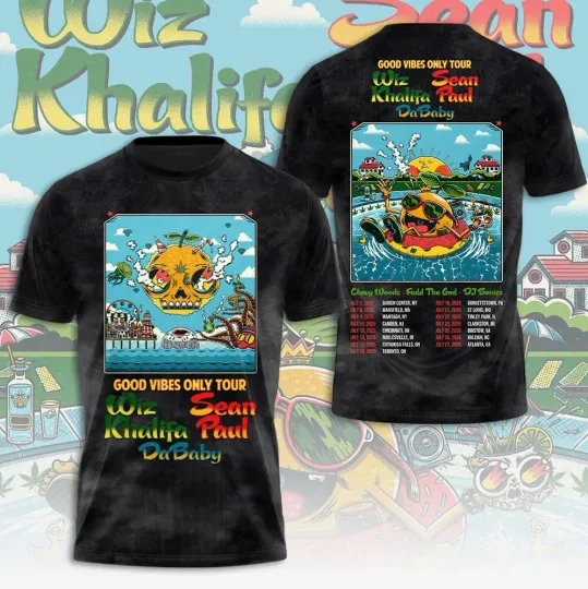 Wiz Khalifa Good V only tour 2025 3D T-Shirt