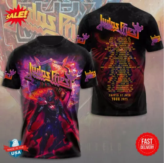 Judas Priest Tour 2025 3D Shirt