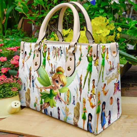 Tinker Bell Leather Handbag, Tinker Bell Women's Leather Bag Gift