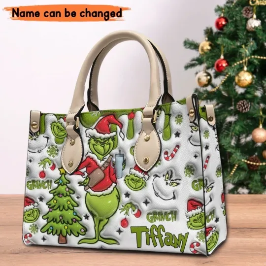 funny character Leather Handbag, funny character Women's Leather Bag Gift