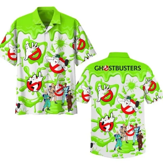 Ghostbusters Hawaiian Button Down Shirt