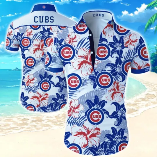 Chicago Baseball Team Cubss Hawaiian Button Down Shirt