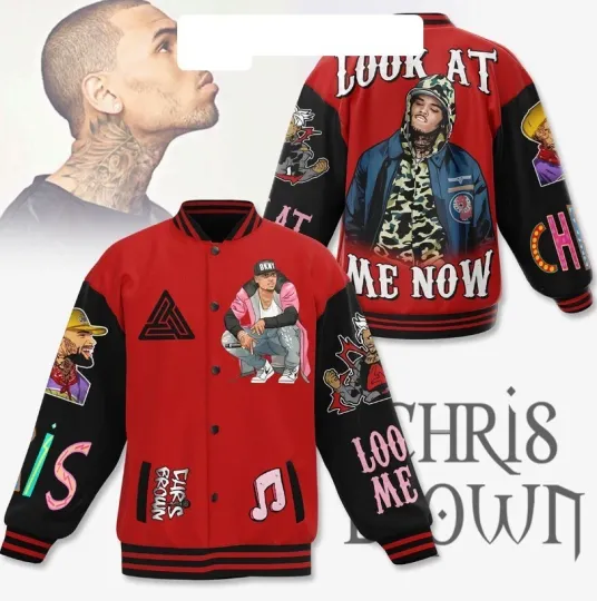 Chris Brown Look At Me Now Baseball Jacket
