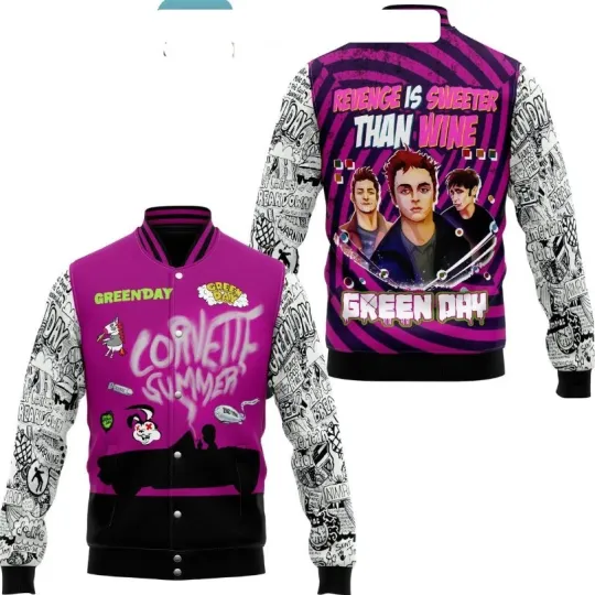 Green Day Revenge Is Than Wine Baseball Jacket