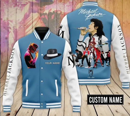 Michael Jackson The King The Legend Personalized Baseball Jacket