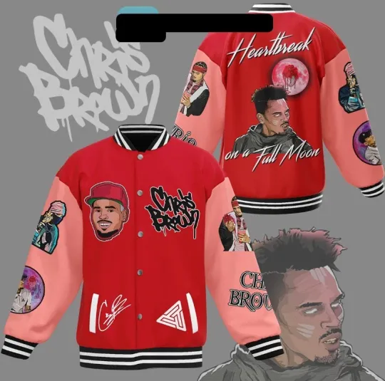 Chris Brown Heartbreak On The Full Moon Baseball Jacket