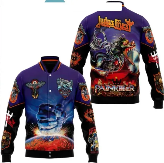 Judas Priest Painkiller Terrifying Scream Baseball Jacket