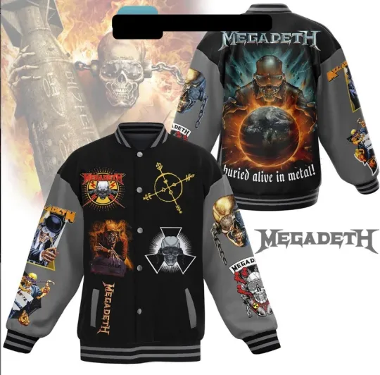 Megadeth Buried Alive In Metal Baseball Jacket