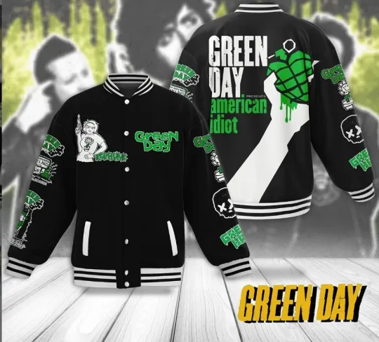 Green Day Presents American Idiot Baseball Jacket