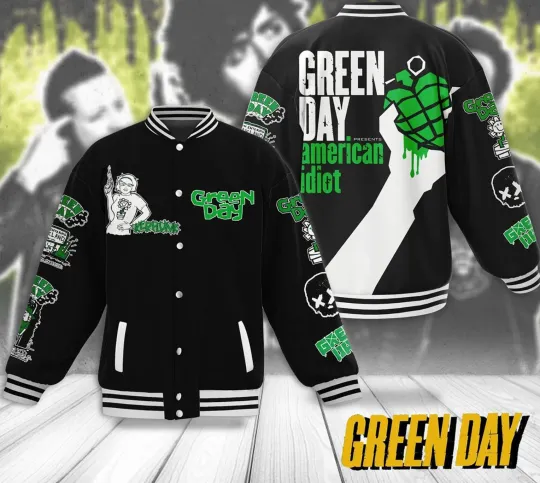 Green Day Presents American Idiot Baseball Jacket  Gift For Fans