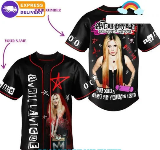 Avril Lavigne Greattest Hits Tour Customized Baseball Jersey