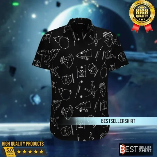 Star Wars Gifts Black Starwars Hawaiian Shirt Spaceship Battl