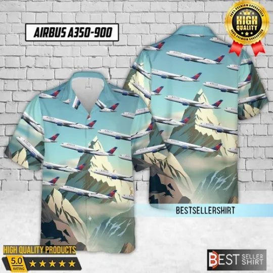 Delta Airbus A350 900 359 Aloha Aircraft Hawaiian Shirt