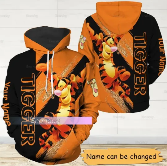 Personalized Disney Tigger Winnie The Pooh 3D HOODIE Christmas Day Gift US Size