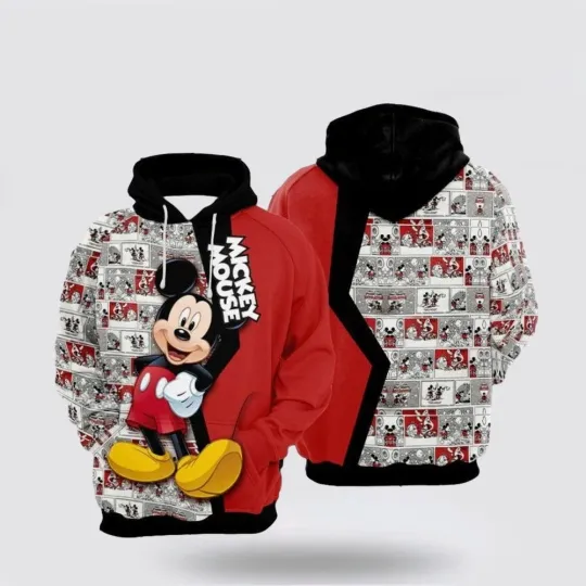 Mickey Mouse Over Print 3D Hoodie Fashionable Hoodie Range