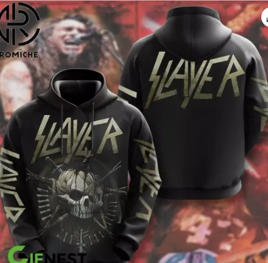 Rock Band Skull Slayer 3D Hoodie Gift For Fans Hoodie 3d - all printed