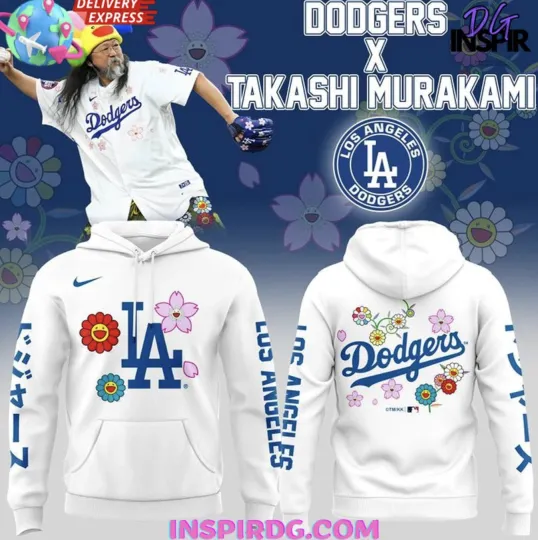 Dod*gers X Tak*ashi Mura*kami 2025 White 3D Hoodie