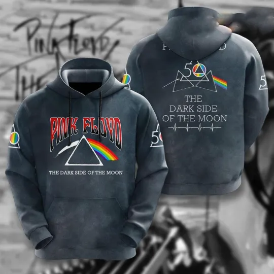 Pink Floyd  The Dark Side Of The Moon Rainbow All Over Hoodie 3d - all printed