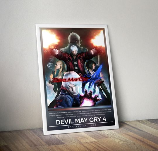 Devil May Cry Poster | Devil May Cry | Gaming Poster | Video Game Poster | Wall Decor Poster