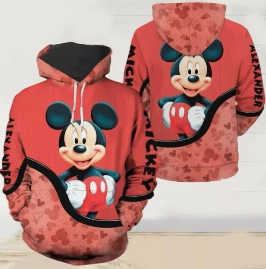 Personalized Never Too Old For Mickey Mouse Christmas Gift Hoodie 3D Printed