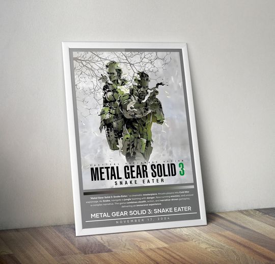 Metal Gear Solid 3: Snake Eater Poster | Metal Gear Solid | Gaming Poster| Video Game Poster | Wall Decor Poster | Wall Art