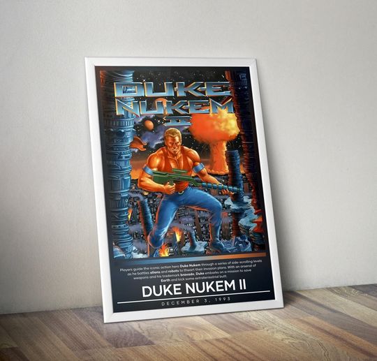 Duke Nukem Poster | Duke Nukem | Gaming Poster | Video Game Poster | Wall Decor Poster