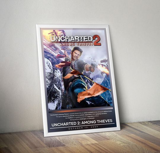Uncharted 2: Among Thieves Poster | Gaming Poster  | Video Game Poster | Wall Decor Poster