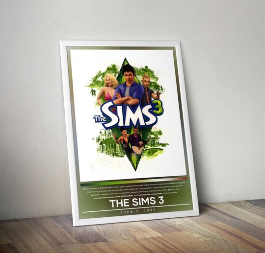 The Sims 3 Poster | The Sims | Gaming Poster | Video Game Poster | Wall Decor Poster