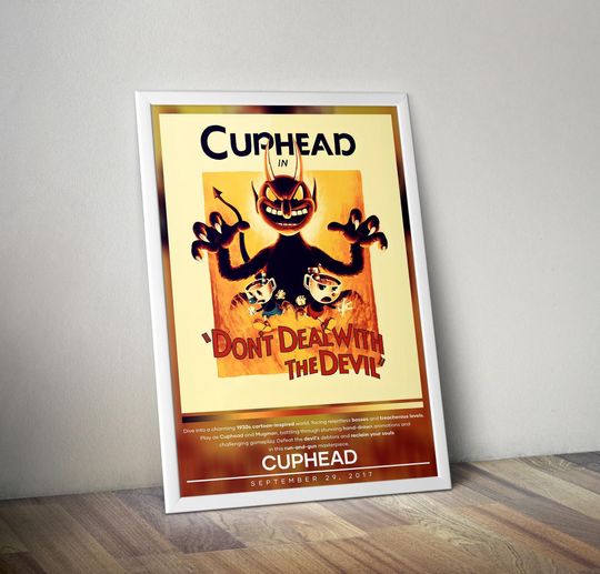 Cuphead Poster | Cuphead | Gaming Posters | Video Game Poster | Wall Decor Poster