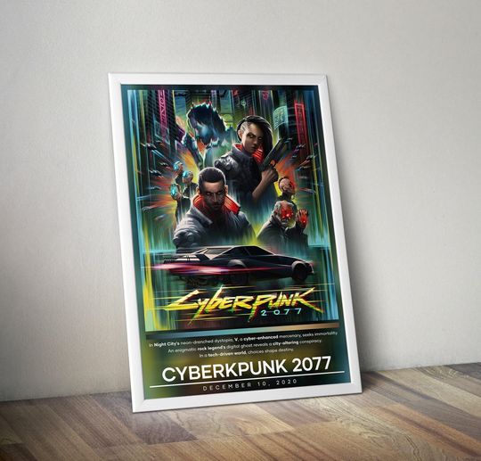 Cyberpunk 2077 Poster | Cyberpunk 2077 Prints | Gaming Poster | Video Game Posters | Wall Decor Posters