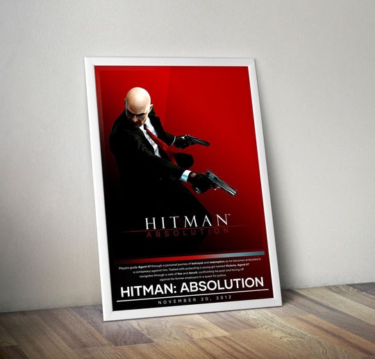 Hitman Absolution Poster | Gaming Poster | Video Game Poster | Wall Decor Poster