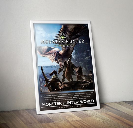 Monster Hunter Poster | Monster Hunter | Gaming Poster | Video Game Poster | Wall Decor Poster