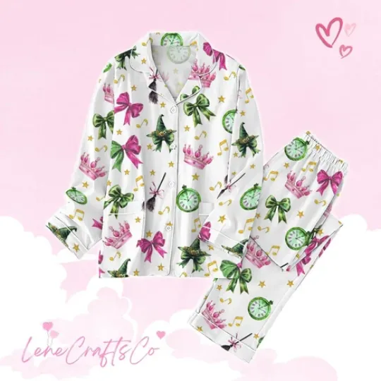 Wicked Musical Thick Pajamas, Changed For Good Pajamas Set, Luxury Silk Pajamas