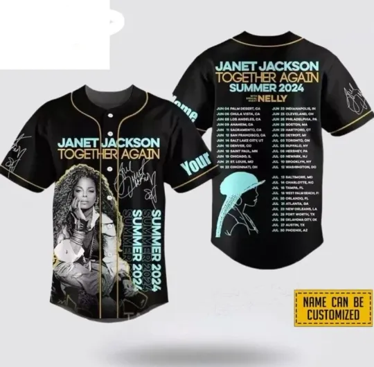 Janet Jackson 2025 Tour Baseball Jersey Personalized Name Shirt