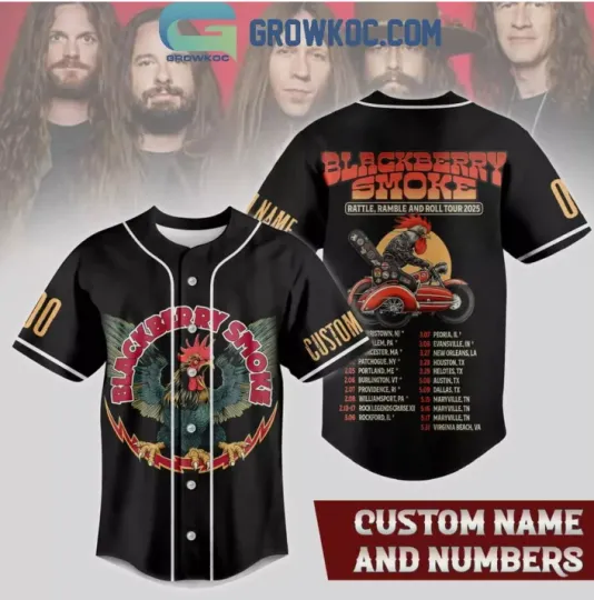 Blackberry Smoke Rattle Ramble And Roll Tour 2025 Baseball Jersey